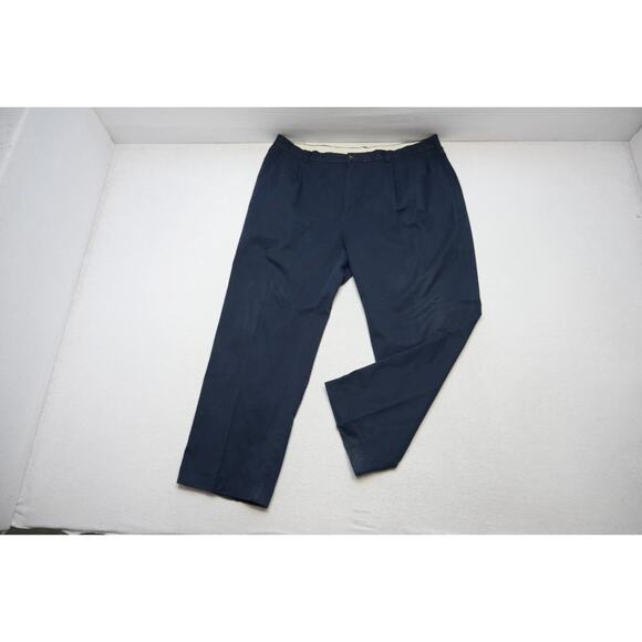 Polo Ralph Lauren Khaki Pants Hammond Dark Blue Pleated Mens Size 42 x 30
